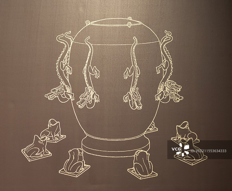 地动仪复原示意图 河南博物院图片素材