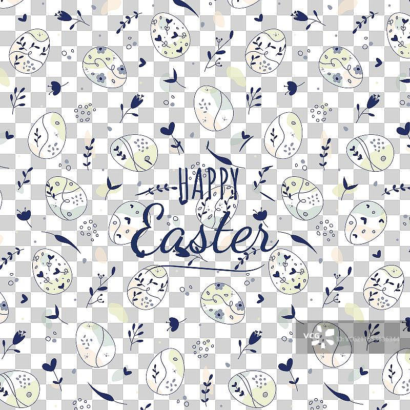 快乐复活节涂鸦方形设计图片素材