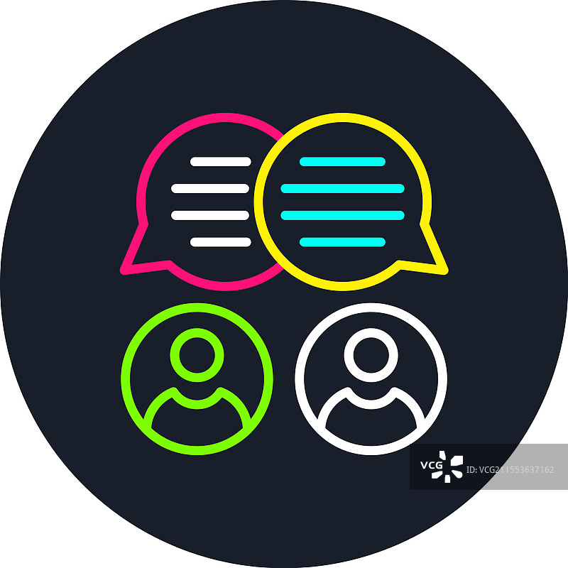 多色通信线路图标图片素材