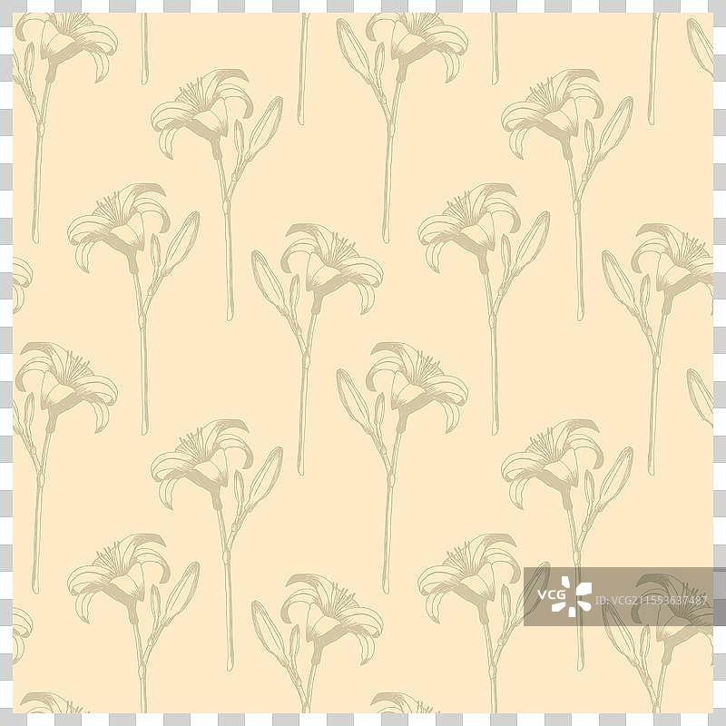 萱草无缝图案图片素材
