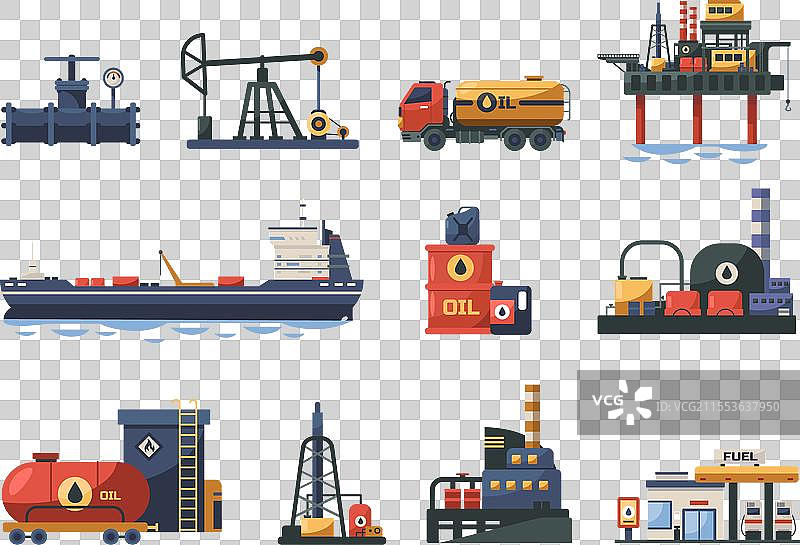 石油精炼行业卡通石油炼油厂图片素材
