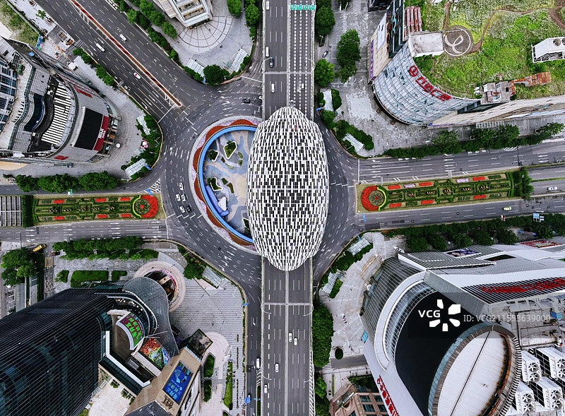 五角场俯瞰图图片素材