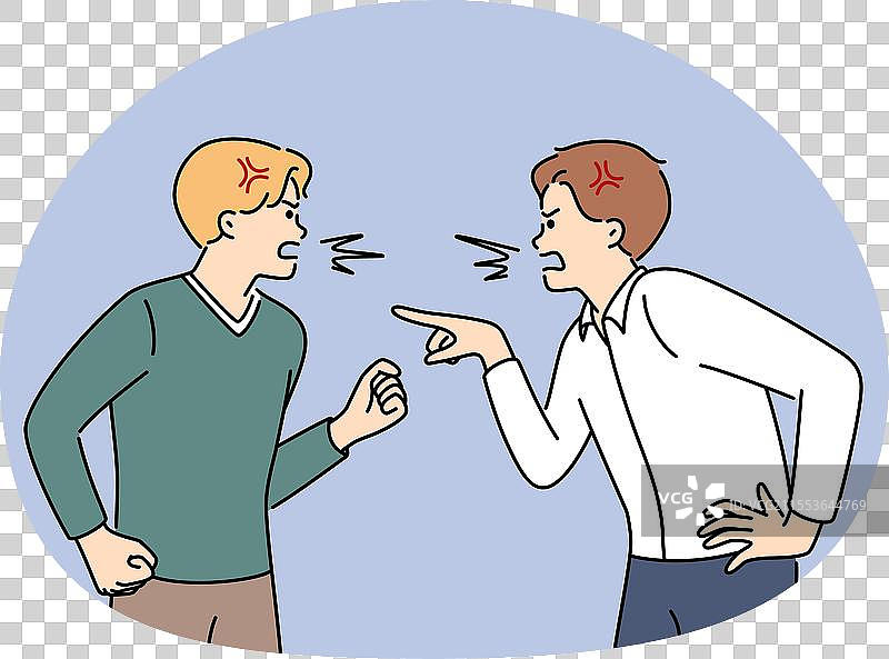 愤怒的男人们互相大喊大叫图片素材