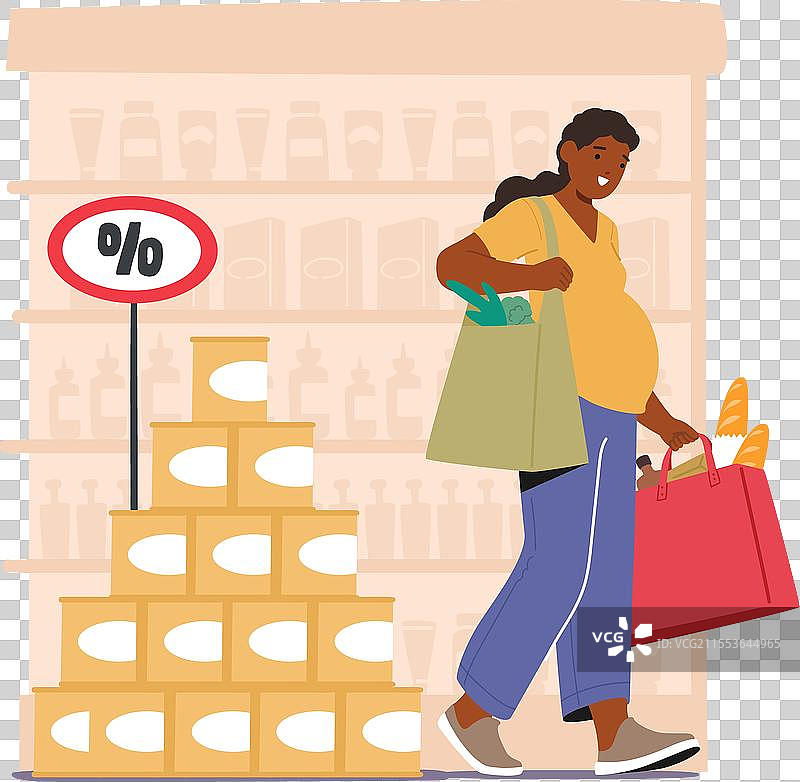 孕妇角色在过道中穿行图片素材