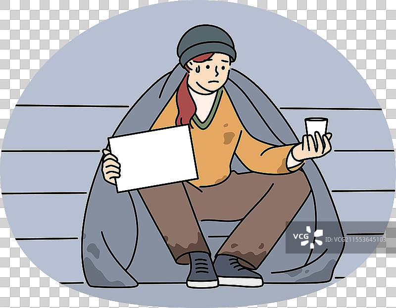 街头乞讨的可怜人图片素材