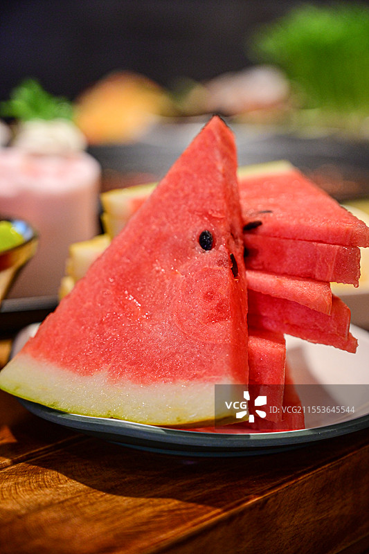 餐后水果清凉夏日冷饮切片西瓜图片素材