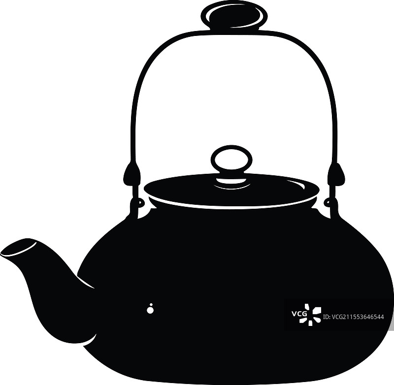 日本风格的中国茶壶剪影图片素材