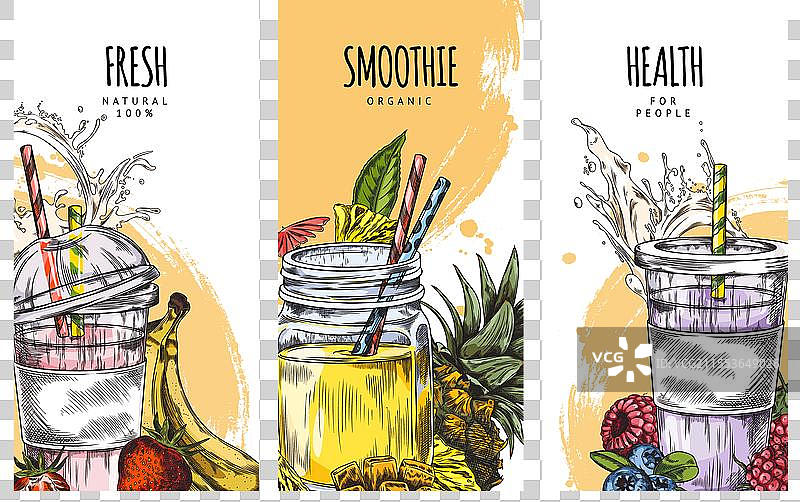 色彩鲜艳的果昔海报合集图片素材