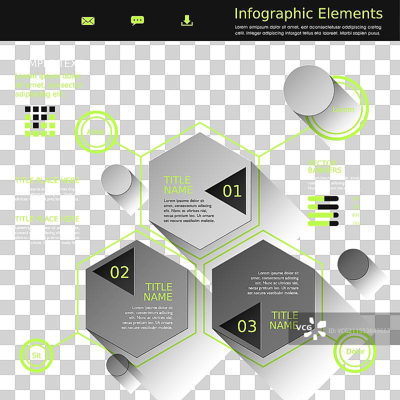 抽象六边形信息图表图片素材