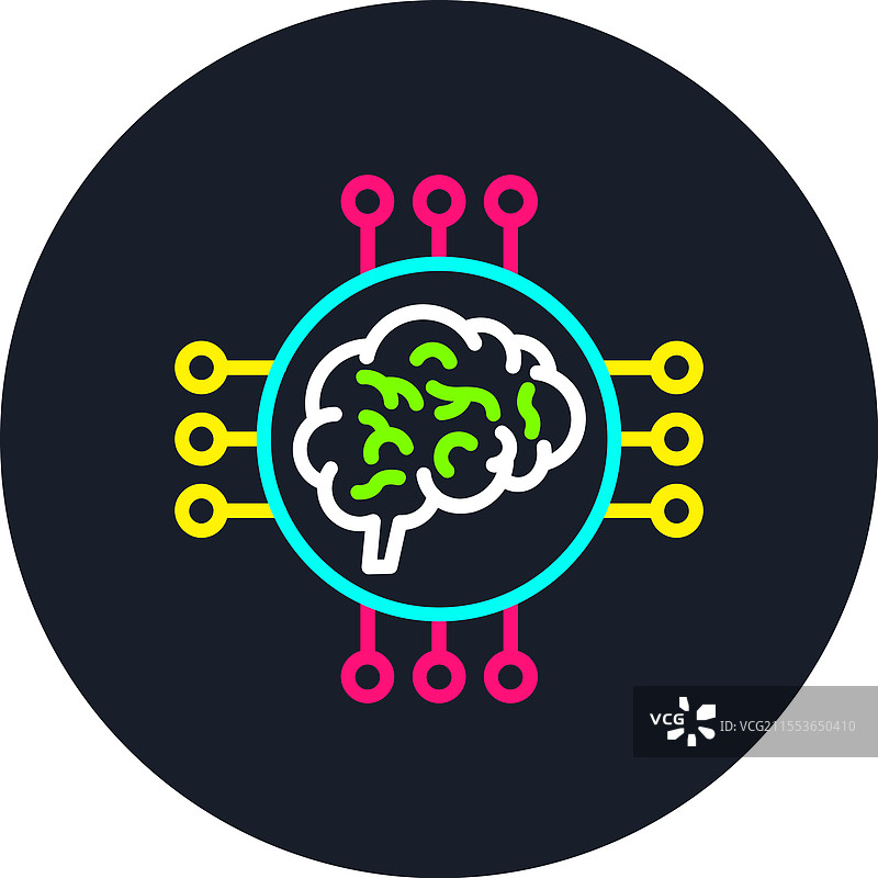 神经影像学线条多色图标图片素材