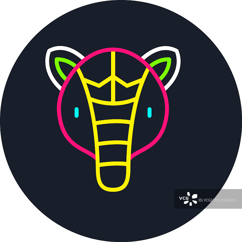 多色图标的犰狳线条图片素材