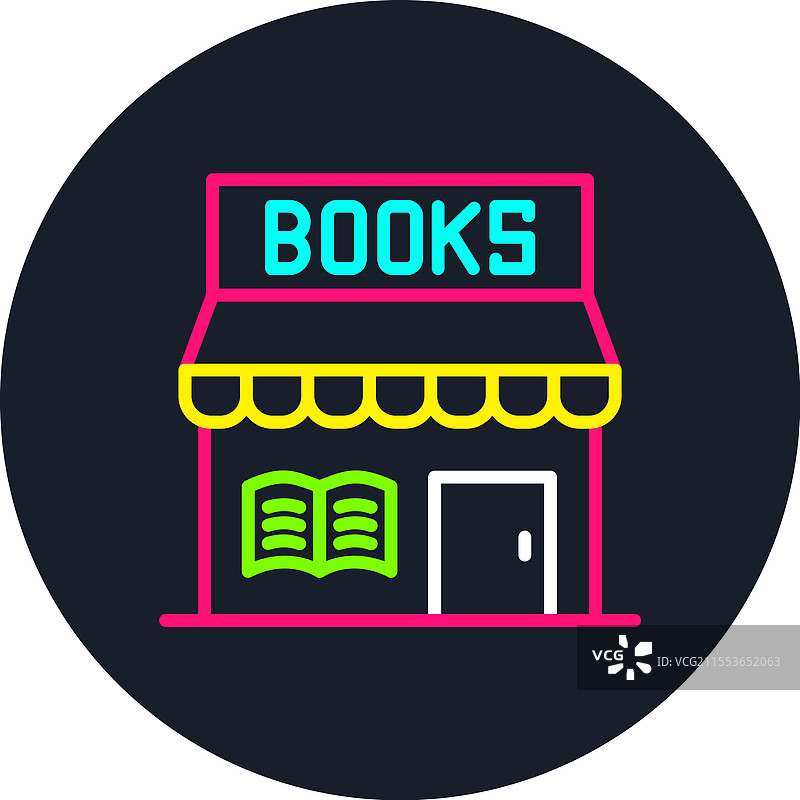 书店排队多彩图标图片素材