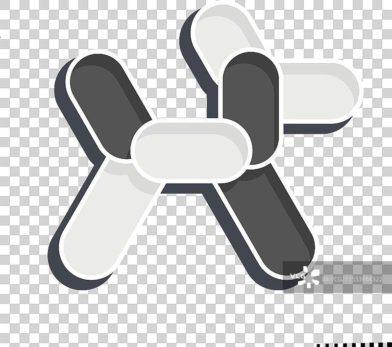 光泽的气球狗图标，与游行象征相关图片素材