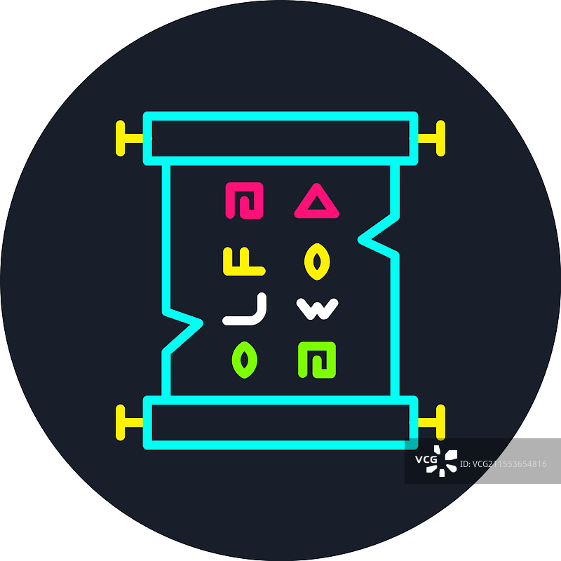 多色图标的纸莎草线图片素材