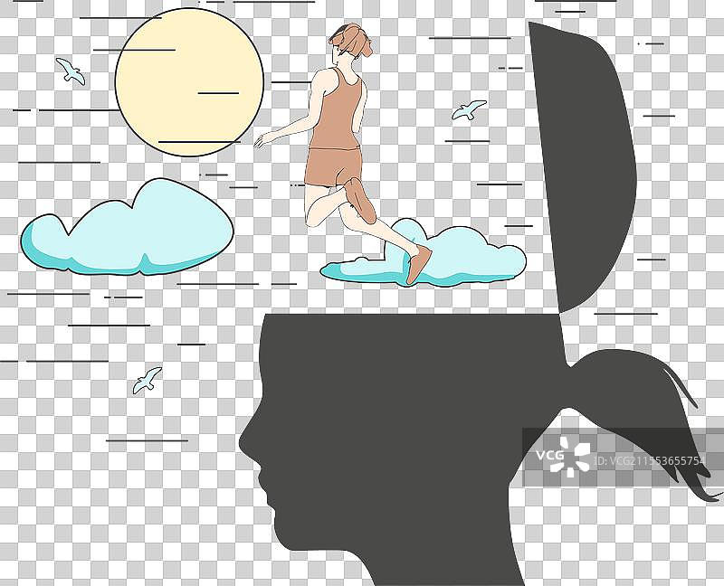 逃离抑郁的心灵，寻找出口或离开图片素材