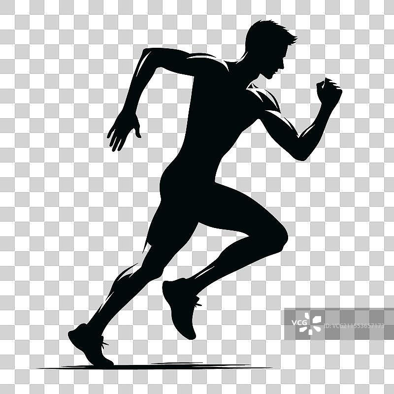 一个人跑步的剪影图片素材