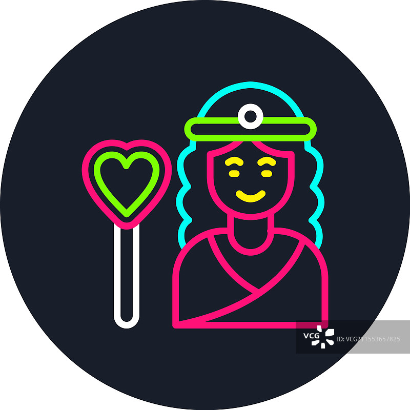 阿佛洛狄忒线条多彩图标图片素材