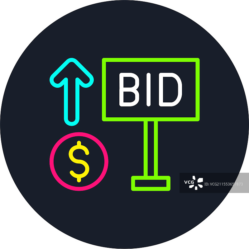 多色图标的出价线图片素材