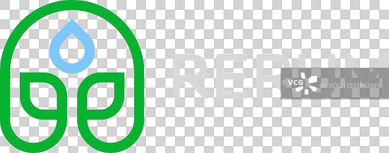 抽象植物与水滴连续线条logo图片素材