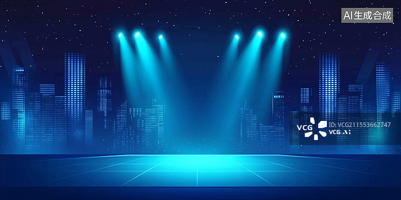 【AI数字艺术】未来都市的梦幻夜景：科幻与现实的交织图片素材