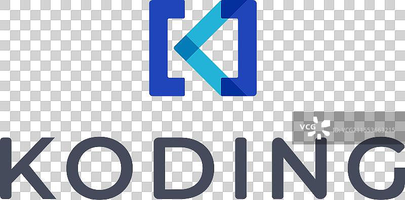 字母K的极简科技风格简单编码标志图片素材