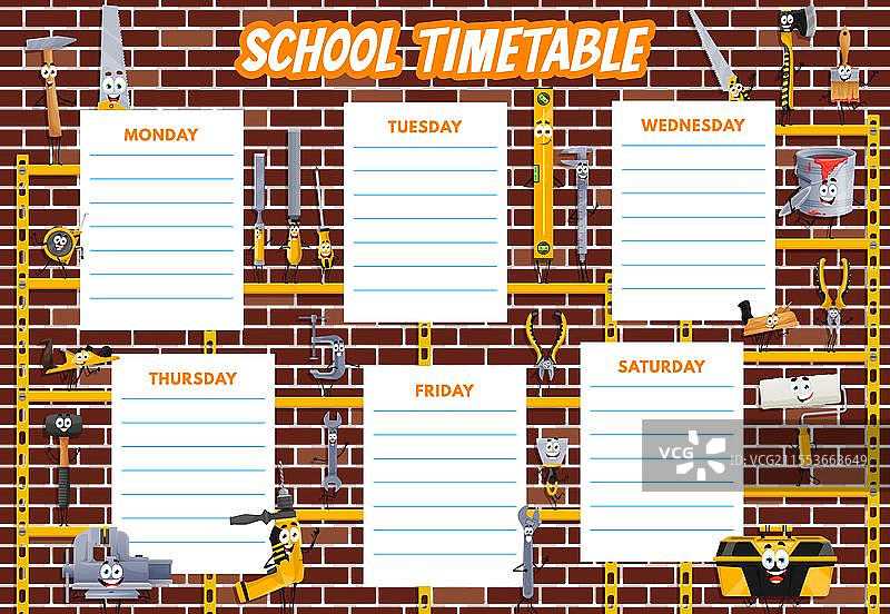 时间表安排 DIY 和修理工具角色图片素材