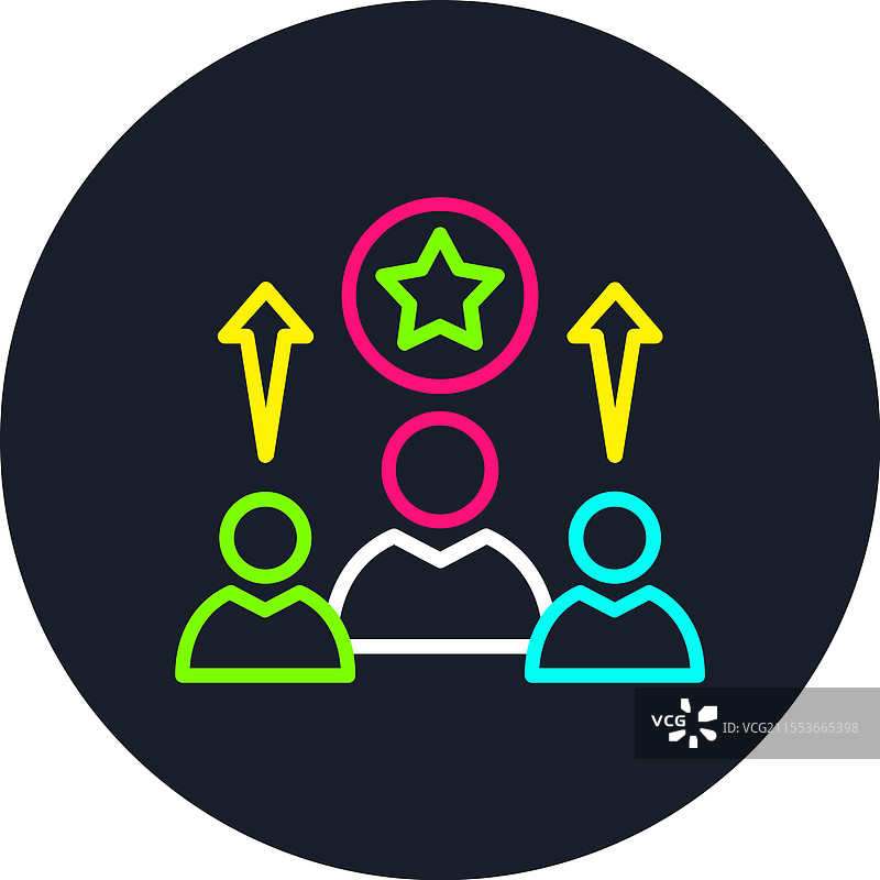 领导力线条多彩图标图片素材