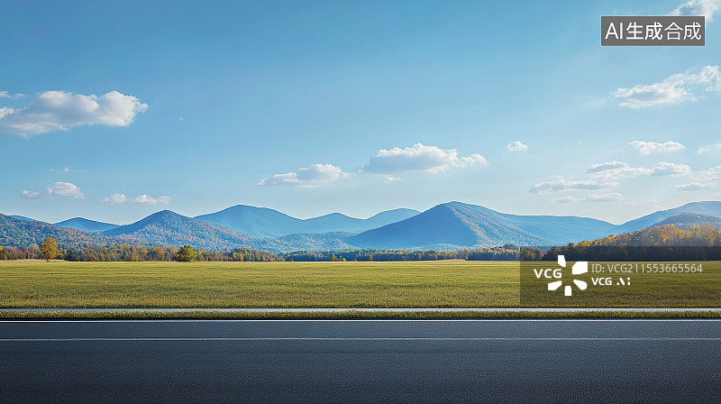 【AI数字艺术】户外自然风景与山区道路图片素材