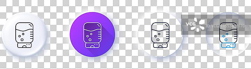 水冷却器瓶线条图标静态水标志图片素材