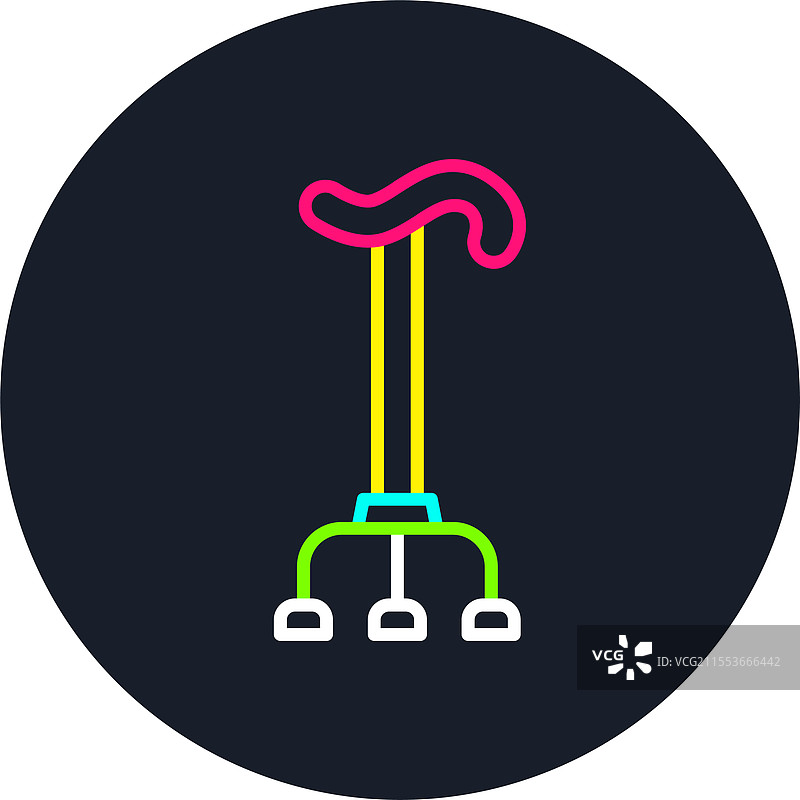 多色图标的手杖图片素材