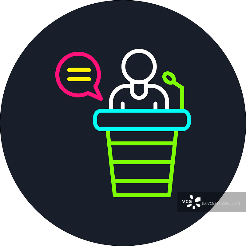 会议线条多彩图标图片素材