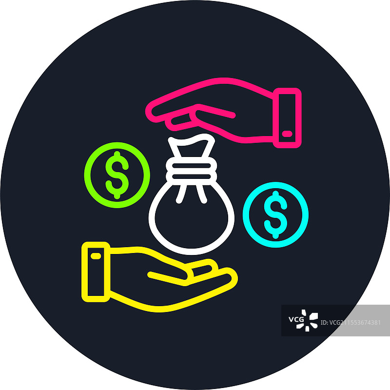 资金线多色图标图片素材