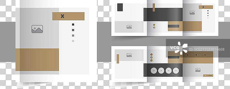 建筑方形三折宣传册模板图片素材