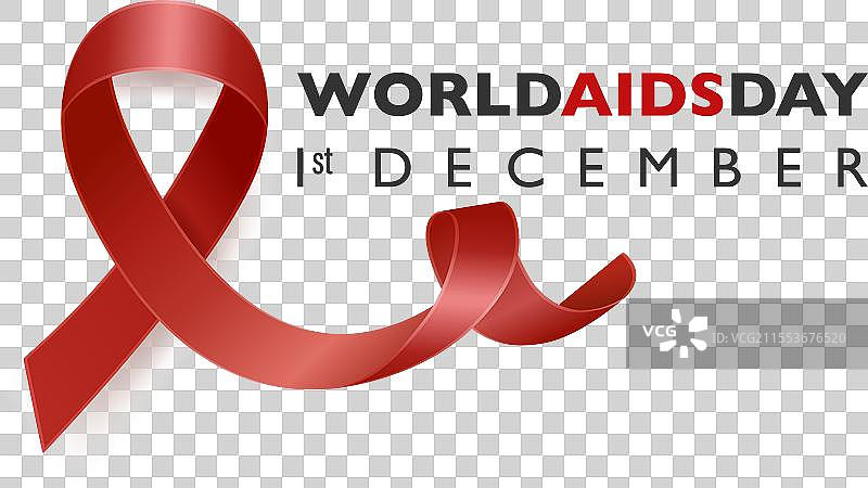艾滋病日概念与艾滋病意识红丝绸图片素材