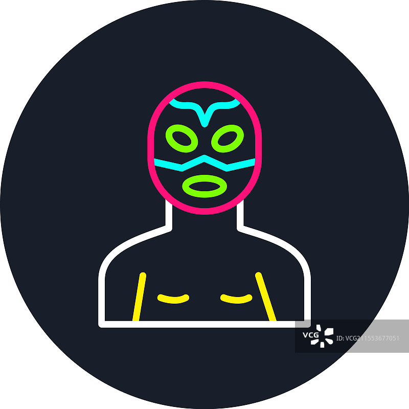 摔跤手线条多色图标图片素材