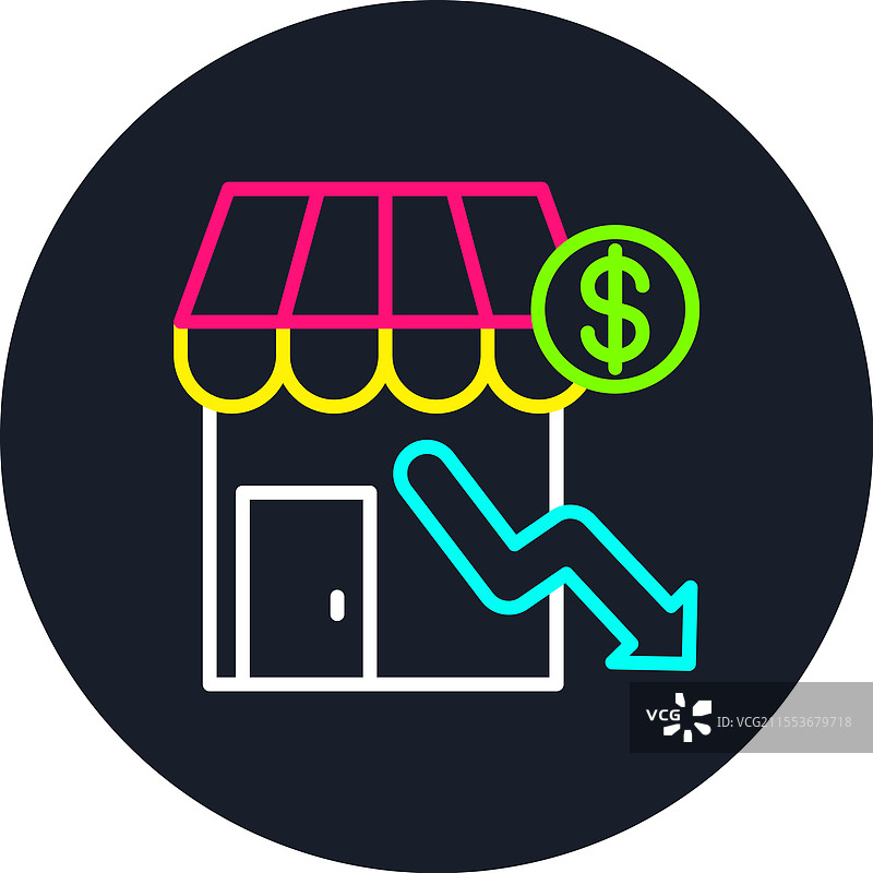 商店线条多色图标图片素材