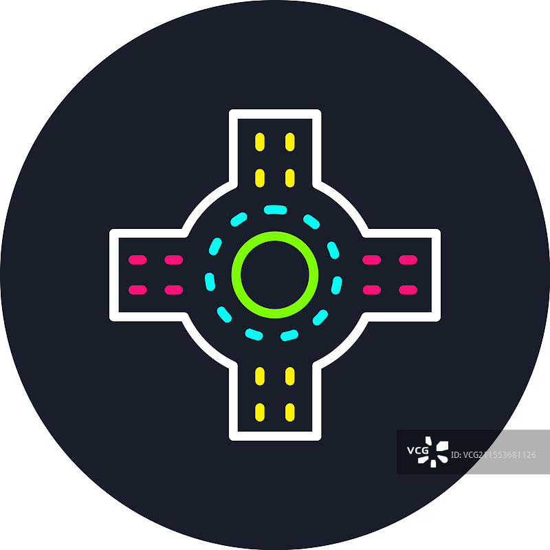 多色圆形交叉口图标图片素材