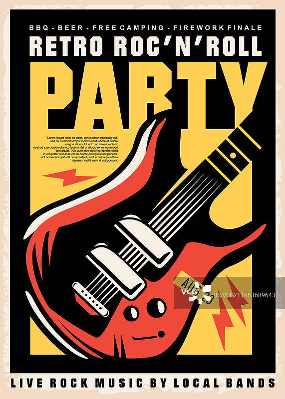复古摇滚派对海报图片素材