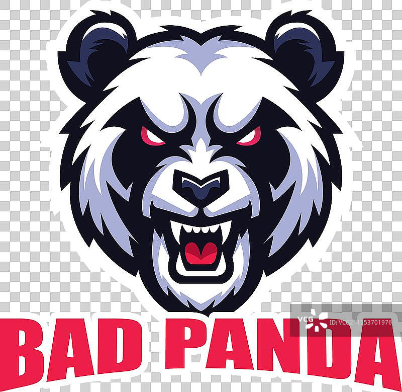 创意吉祥物愤怒熊猫头部标志图片素材