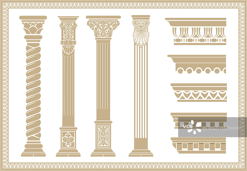 经典复古城市轮廓集图片素材