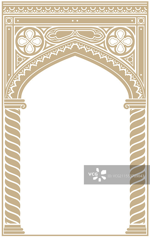 威尼斯古老的哥特式建筑拱门或走廊图片素材