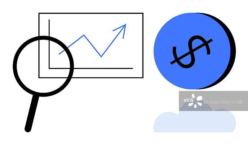 经济分析与美元符号图片素材