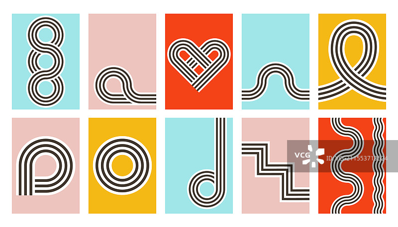 包豪斯艺术墙面装饰可打印几何家居设计图片素材