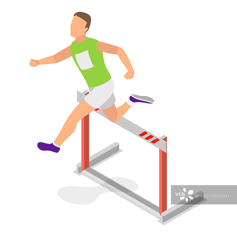 跑步的3D等距平面图图片素材