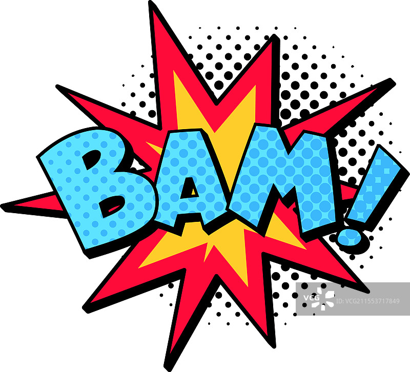轰的一声，漫画风格的爆炸充满了能量图片素材