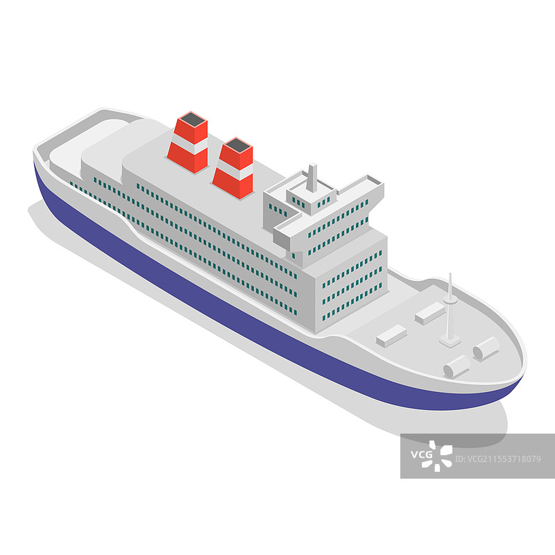 3D等距平面海洋船只集合图片素材