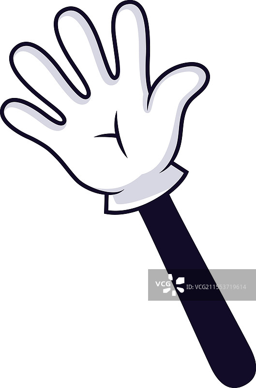 卡通手势，五个手指挥手图片素材