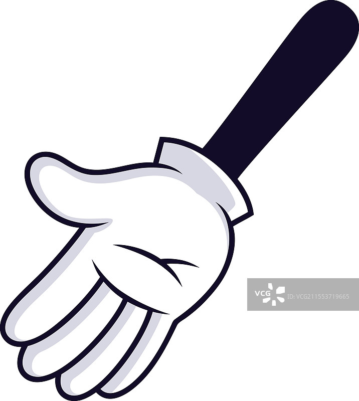 卡通手腕上戴着白手套的手图片素材