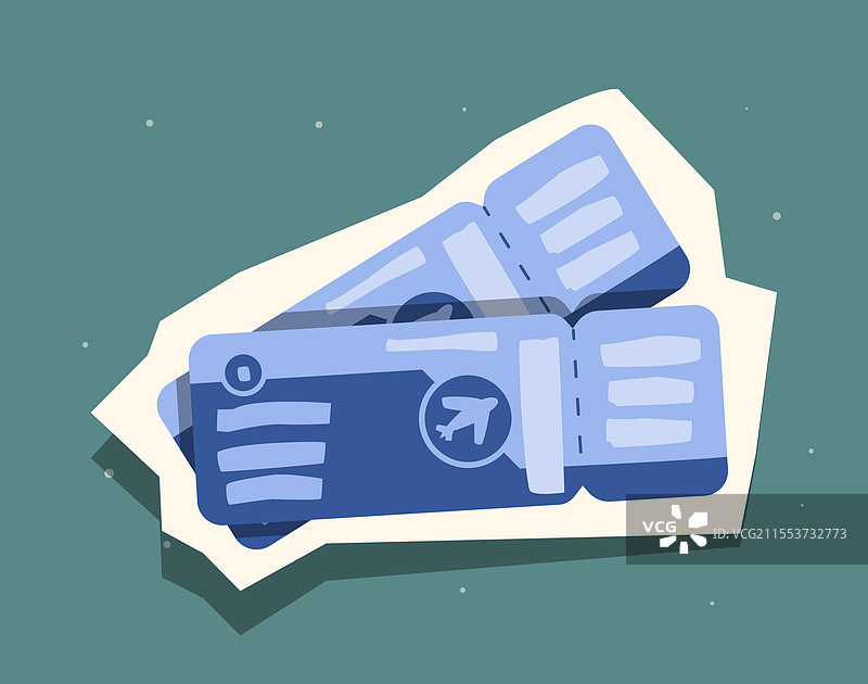 蓝色旅行票设计图片素材