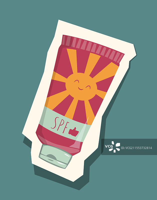 带有太阳图案的防晒霜管图片素材